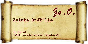 Zsinka Orália névjegykártya